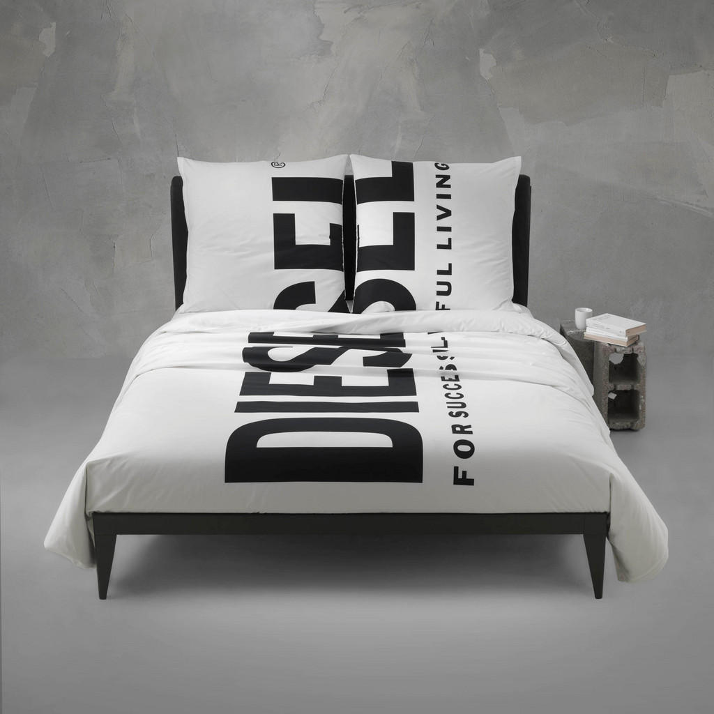Thumbnail - Diesel Bettwäsche Diesel 2023, Weiß, Textil, Schriftzug, 155x220 cm, Oeko-Tex® Standard 100, pflegeleicht, Schlaftextili...