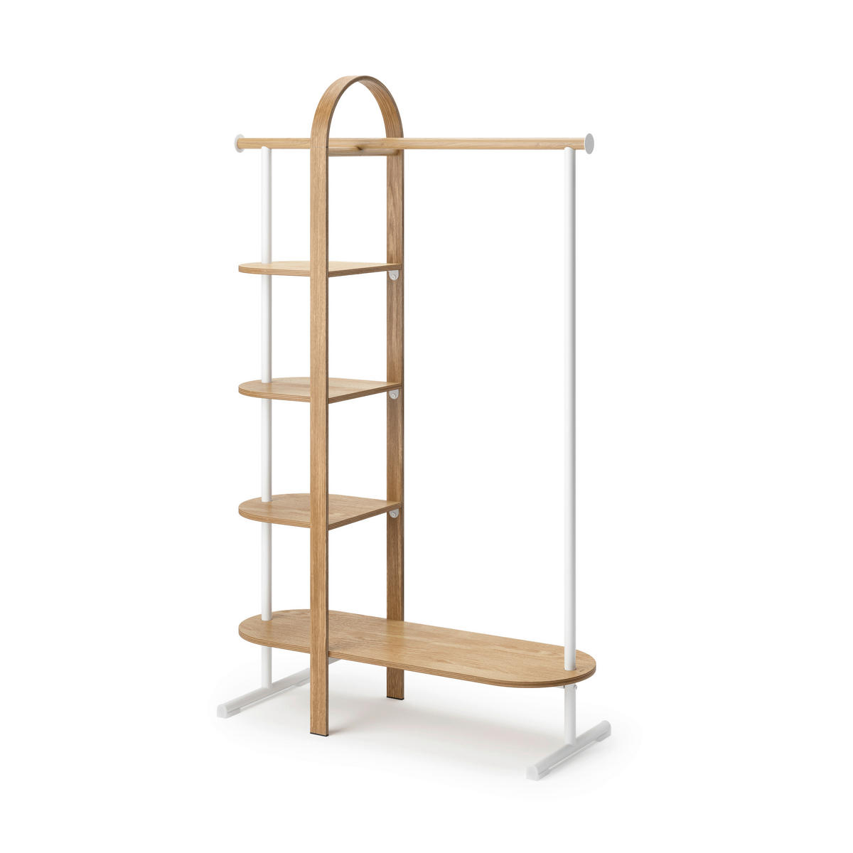 OBEŠALNIK ZA OBLAČILA - bela/naravne barve, Basics, kovina/les (106/167/39cm) - Umbra