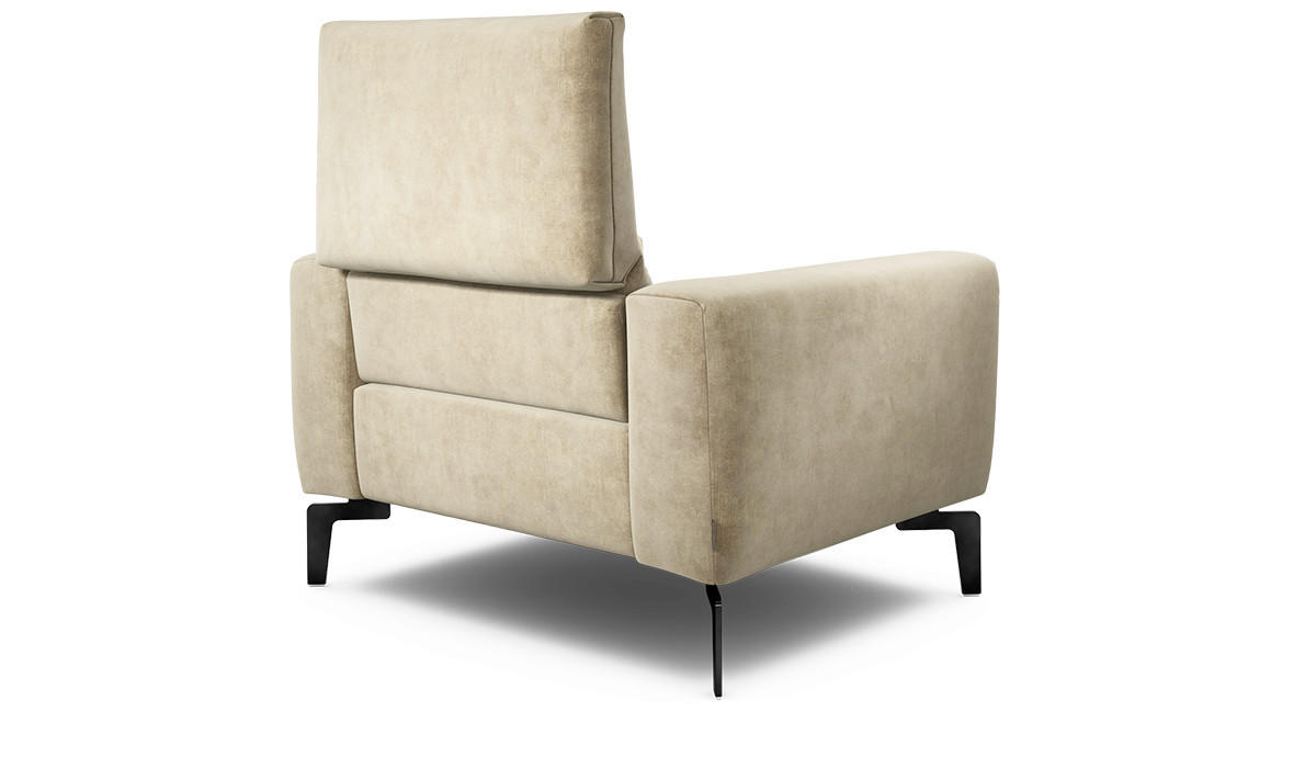 SESSEL Samt Sandfarben    - Sandfarben/Schwarz, Design, Textil/Metall (110/85/86-94cm) - SENSOO