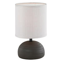 STOLNÁ LAMPA, E14, 23/14 cm  - hnedá/čierna, Basics, kov/textil (23/14cm)