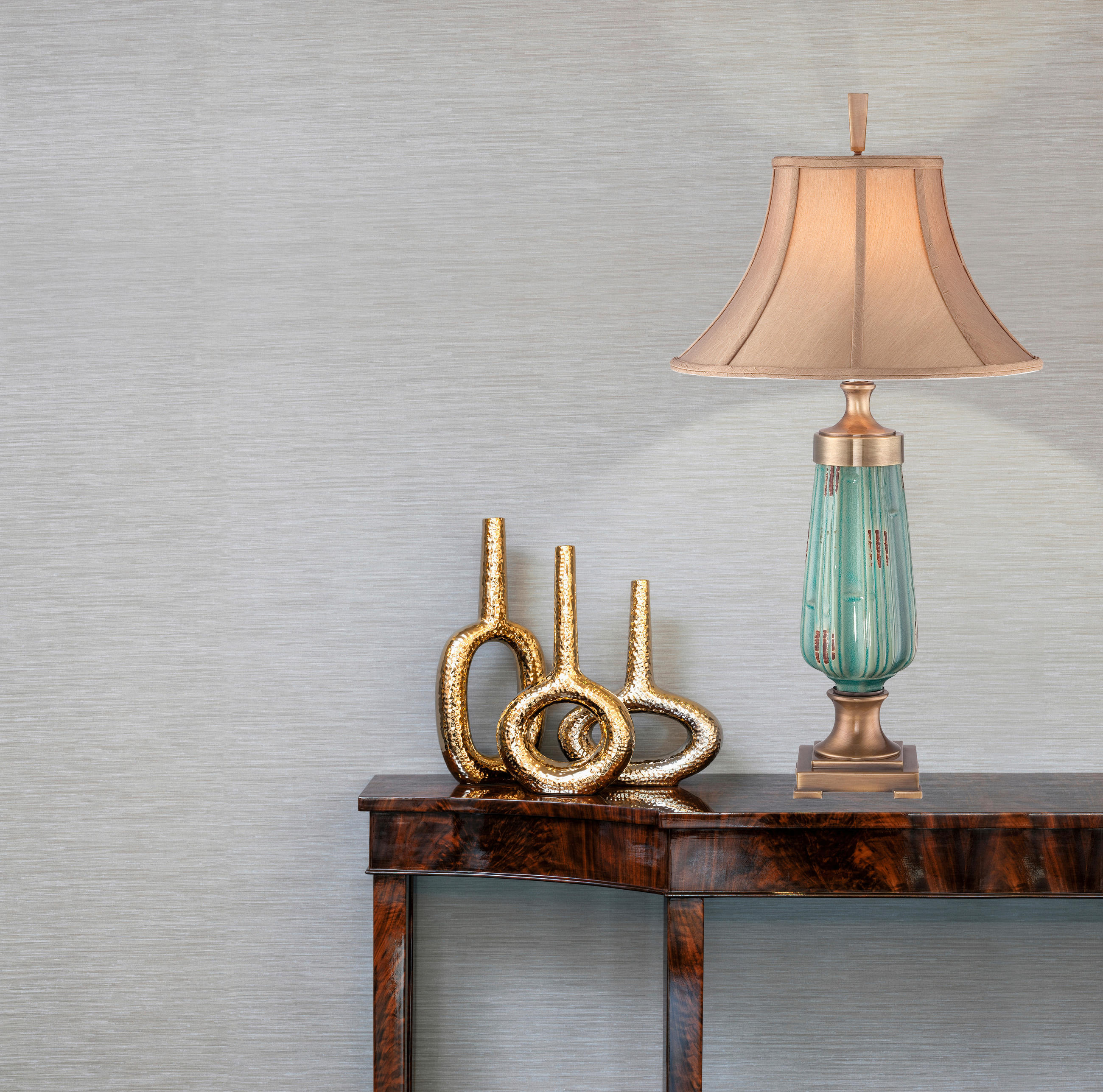 TISCHLEUCHTE - Messingfarben/Grün, Natur, Keramik (45.7/45,7/86,4cm) - Elstead Lighting