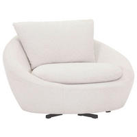 SESSEL in Flachgewebe Creme  - Creme/Schwarz, Design, Textil/Metall (130/78/112cm) - Lomoco