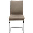 SCHWINGSTUHL  in Stahl Mikrofaser  - Taupe/Chromfarben, Design, Textil/Metall (47/100/64cm) - Novel