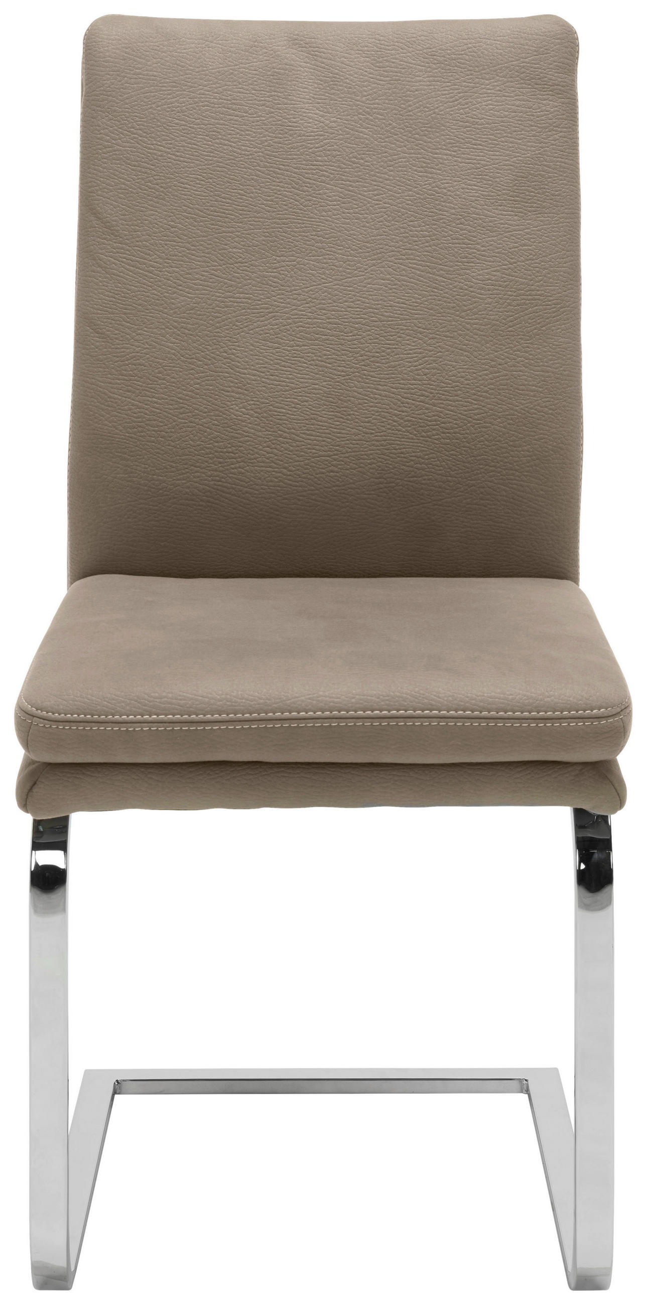 SCHWINGSTUHL  in Stahl Mikrofaser  - Taupe/Chromfarben, Design, Textil/Metall (47/100/64cm) - Novel