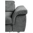 ECKSOFA Dunkelgrau Flachgewebe Bettkasten, Schlaffunktion, Rücken echt, Liegefläche im Originalstoff  - Dunkelgrau/Schwarz, KONVENTIONELL, Kunststoff/Textil (235/280cm) - Carryhome