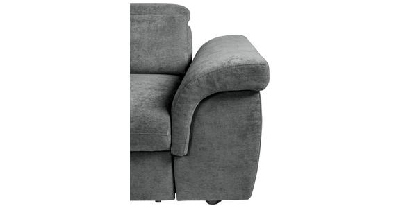 ECKSOFA Dunkelgrau Flachgewebe Bettkasten, Schlaffunktion, Rücken echt, Liegefläche im Originalstoff  - Dunkelgrau/Schwarz, KONVENTIONELL, Kunststoff/Textil (235/280cm) - Carryhome