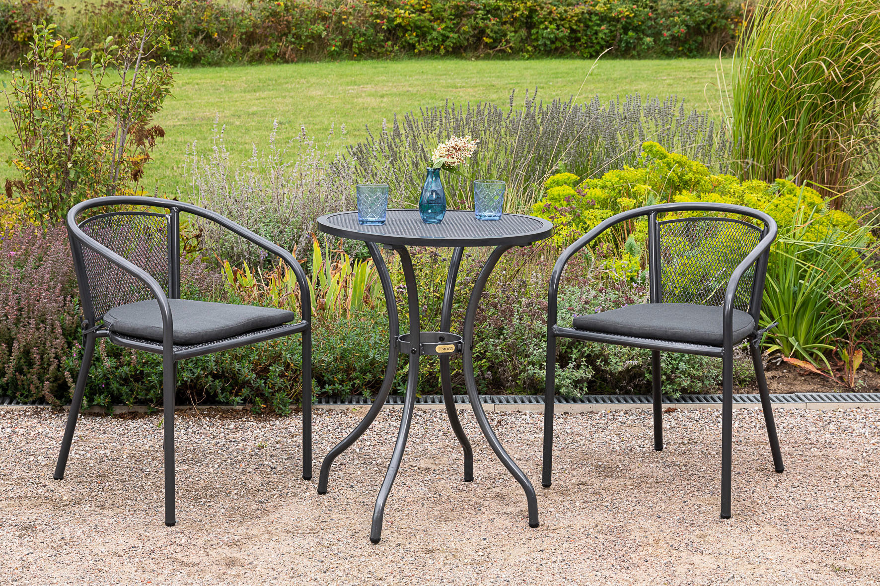 BALKONSET  - Graphitfarben/Grau, MODERN, Kunststoff/Metall - Gardenson
