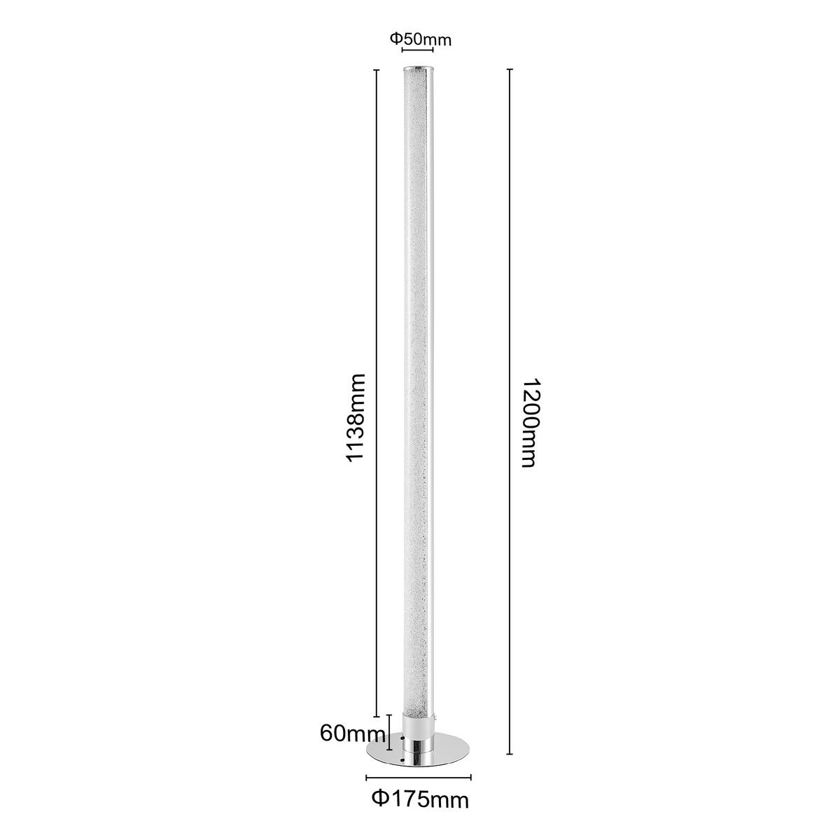 LED-STEHLEUCHTE Abbie 17,5/120 cm   - Chromfarben/Weiß, Basics, Kunststoff/Metall (17,5/120cm) - Novel
