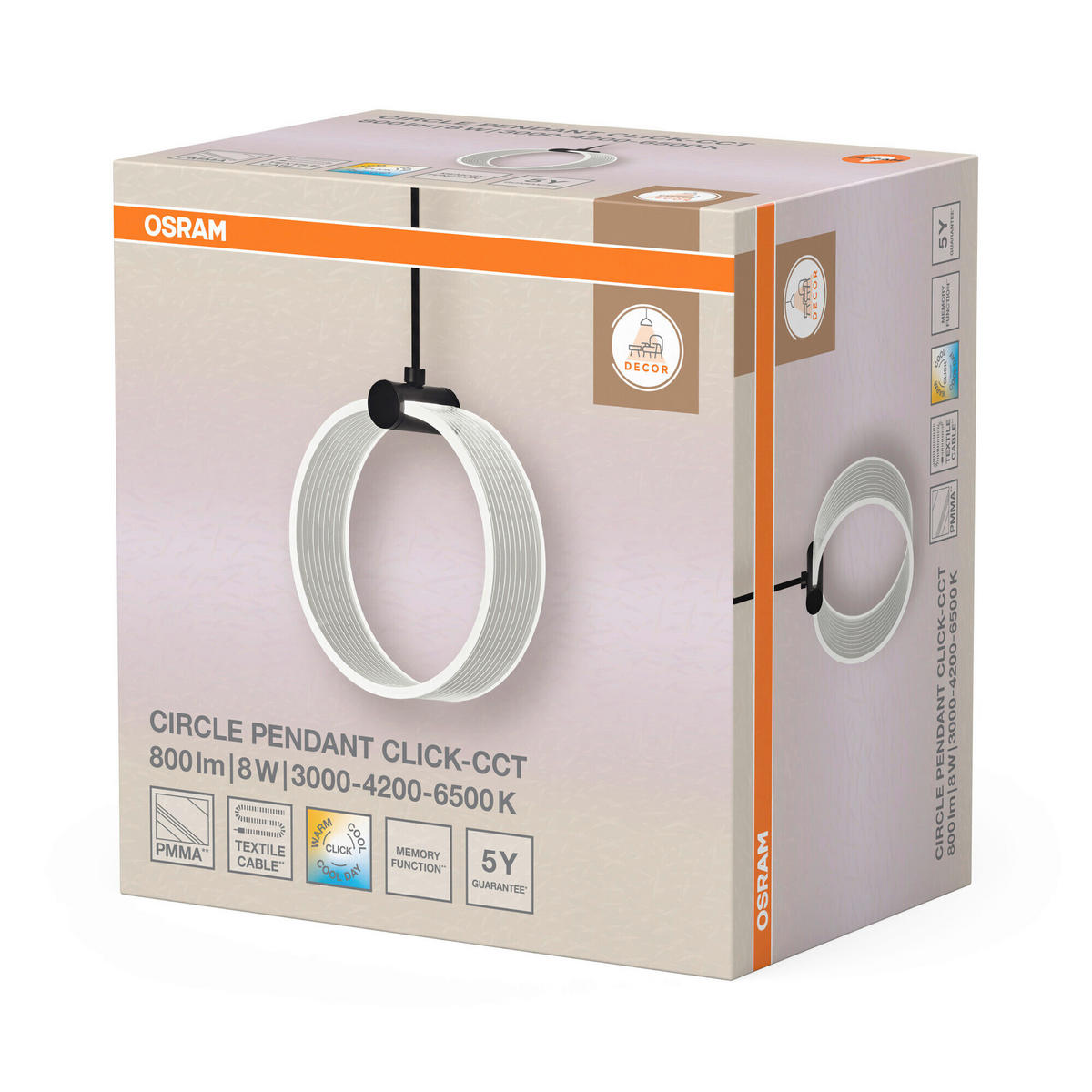 LED-PENDELLEUCHTE 16/15/121 cm  - Schwarz, Basics, Kunststoff (16/15/121cm) - Osram