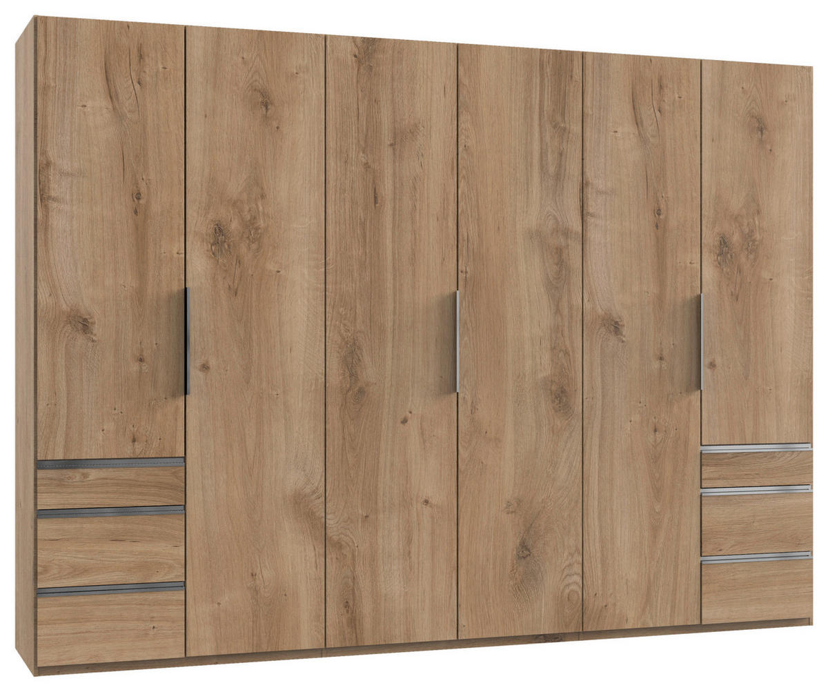 DREHTÜRENSCHRANK - Chromfarben/Plankeneiche, MODERN, Holzwerkstoff (300/236/58cm) - MID.YOU