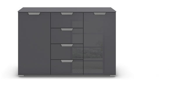 SIDEBOARD  in 120/81/42 cm  - Chromfarben/Dunkelgrau, Design, Glas/Holzwerkstoff (120/81/42cm) - Xora