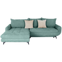 ECKSOFA in Struktur Türkis  - Türkis/Beige, Modern, Textil/Metall (189/266cm) - MID.YOU