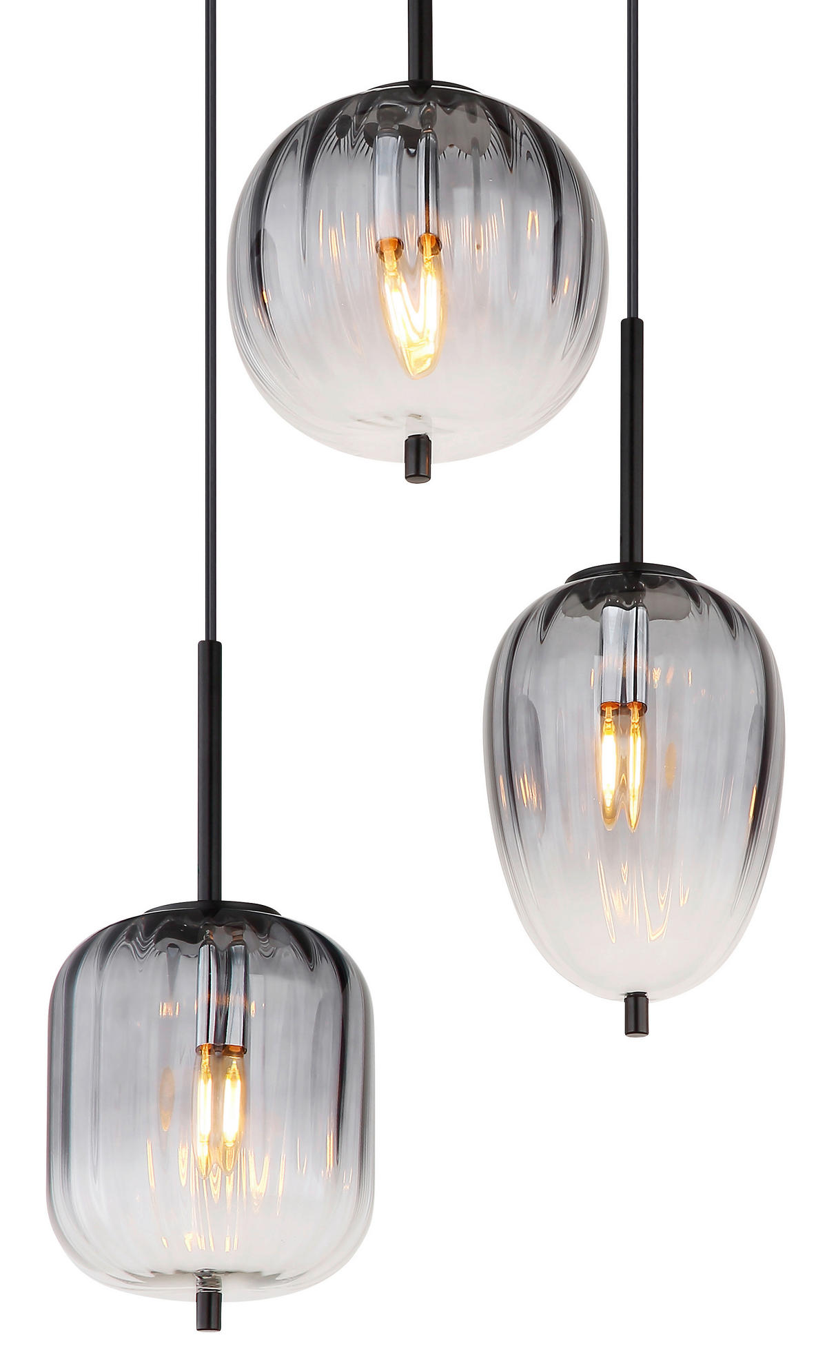 HÄNGELEUCHTE 46/120 cm  - Klar/Schwarz, Design, Glas/Kunststoff (46/120cm)