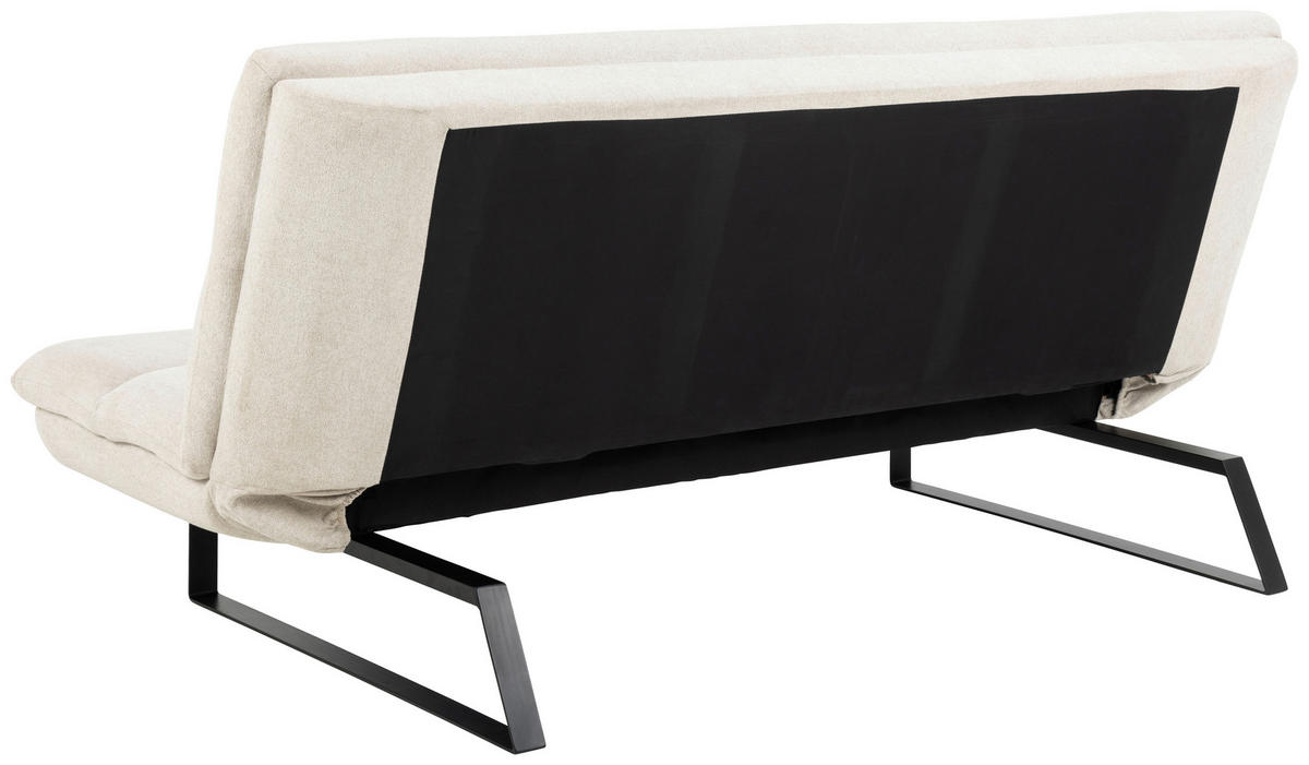 SCHLAFSOFA in Textil Beige  - Beige/Schwarz, Konventionell, Textil/Metall (200/91/124cm) - MID.YOU