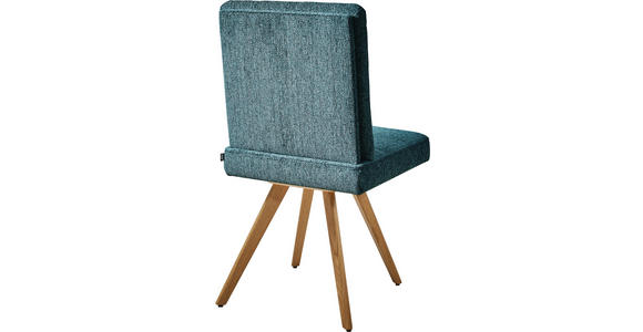 STUHL  in Flachgewebe Holz, Textil  - Eichefarben/Hellblau, Design, Holz/Textil (46/94/58cm) - Dieter Knoll