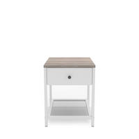 NOĆNI STOČIĆ bela, sonoma hrast  - sonoma hrast/bela, Osnovno, metal/pločasti materijal (40/51/38cm) - Carryhome