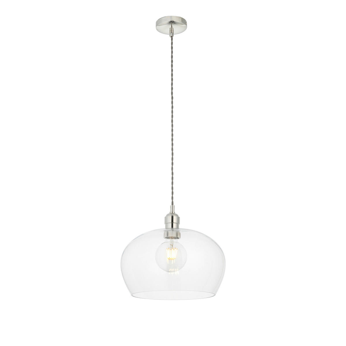 HÄNGELEUCHTE 31/151 cm  - Klar/Nickelfarben, Basics, Glas (31/151cm) - ENDON