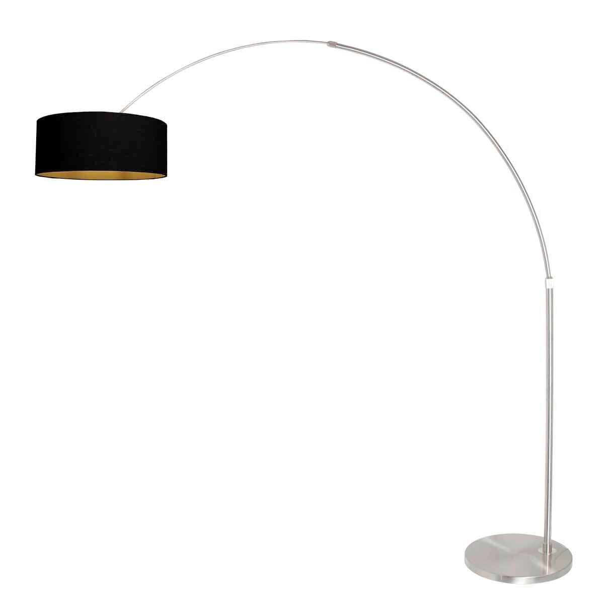 STEHLEUCHTE SPARKLED LIGHT 50/240/230 cm  - Edelstahlfarben/Schwarz, Trend, Textil/Metall (50/240/230cm)