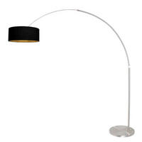 STEHLEUCHTE SPARKLED LIGHT 50/240/230 cm  - Edelstahlfarben/Schwarz, Trend, Textil/Metall (50/240/230cm)