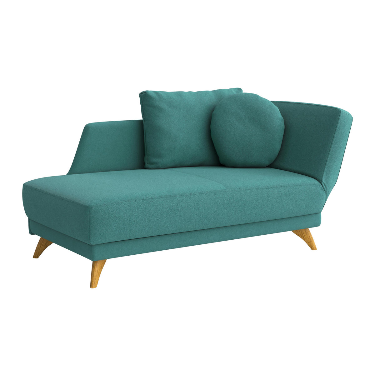 RÉCAMIERE in Flachgewebe Petrol  - Eichefarben/Petrol, Modern, Holz/Textil (205/74-87/94cm) - Bali