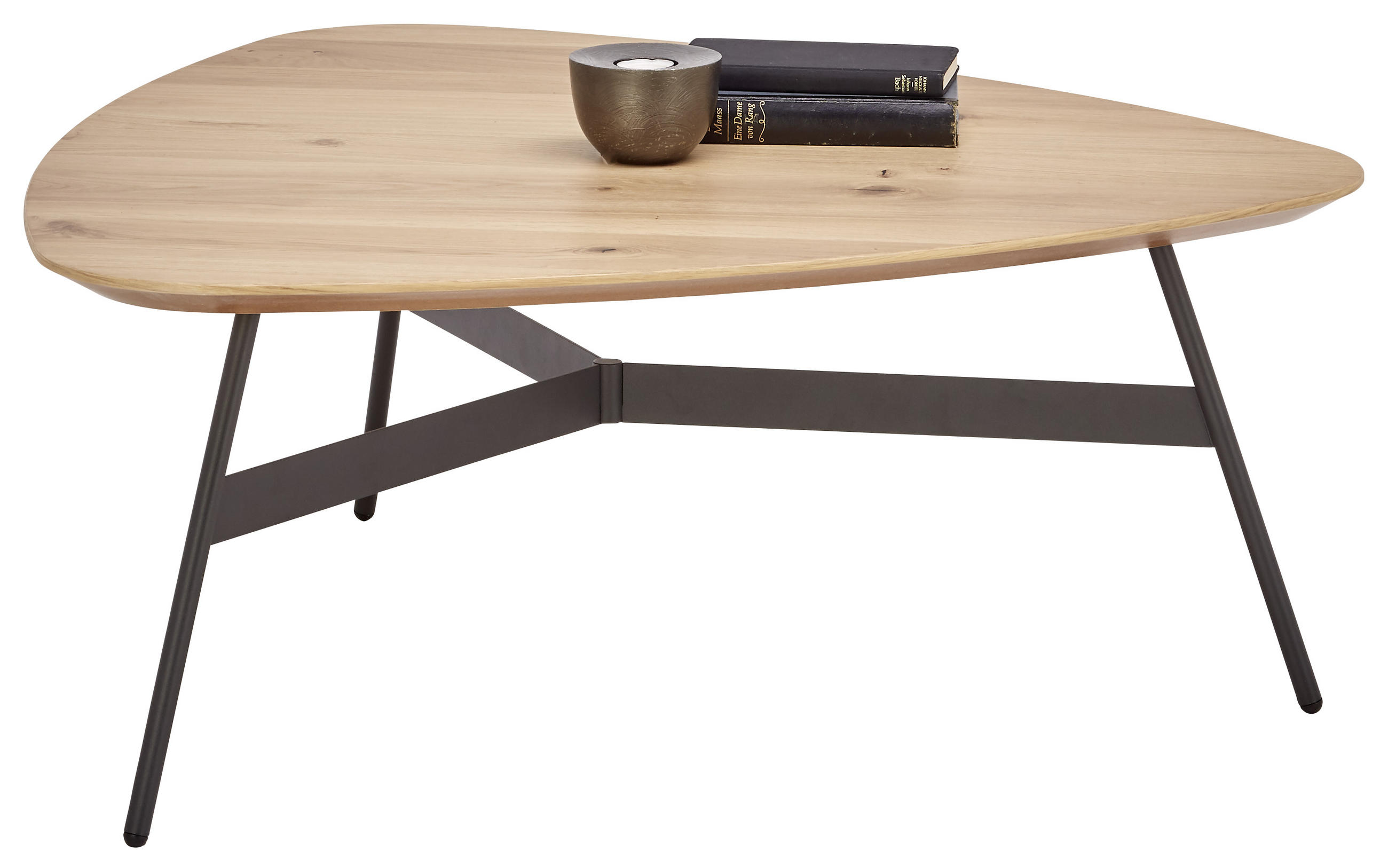 COUCHTISCH in Holz, Metall 87/90/35 cm  - Eichefarben/Anthrazit, Design, Holz/Metall (87/90/35cm) - Venjakob