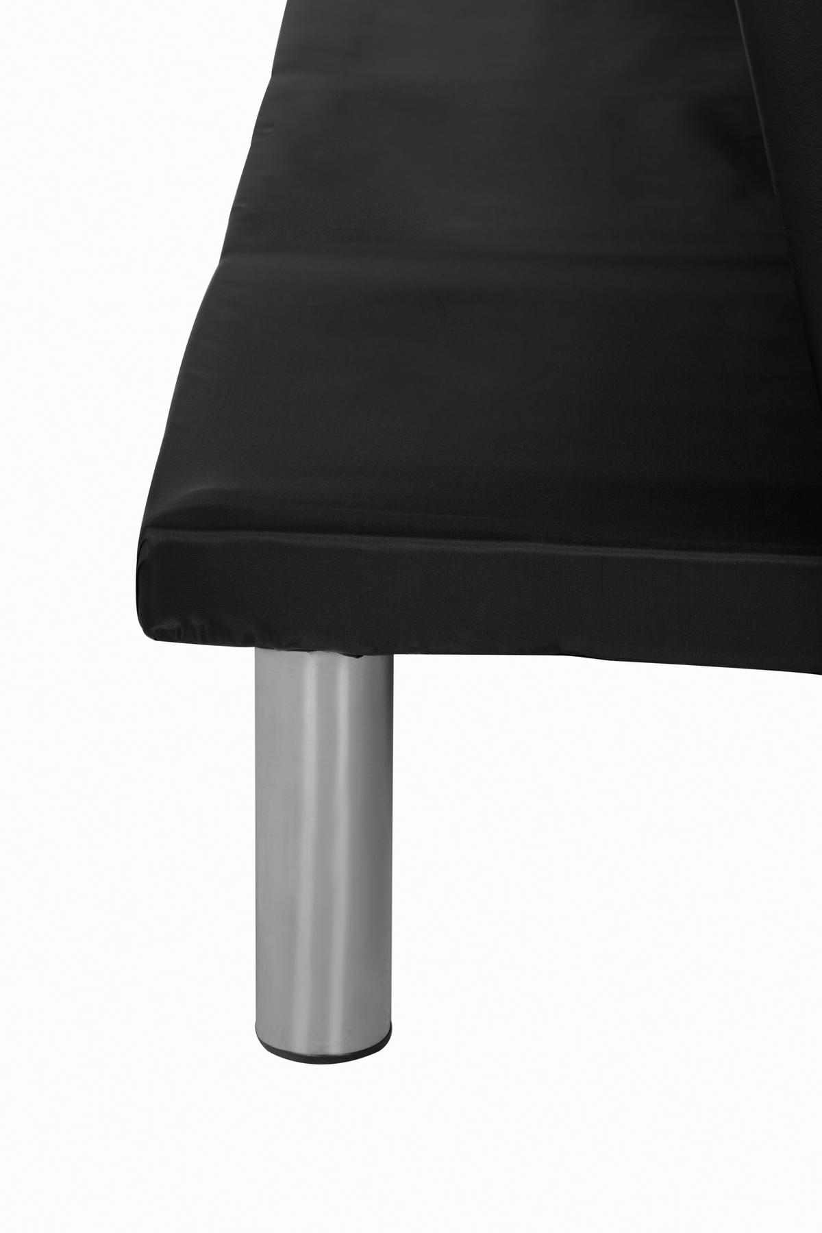 SCHLAFSOFA in Textil Schwarz  - Silberfarben/Schwarz, Basics, Textil/Metall (179/74/91cm) - P & B
