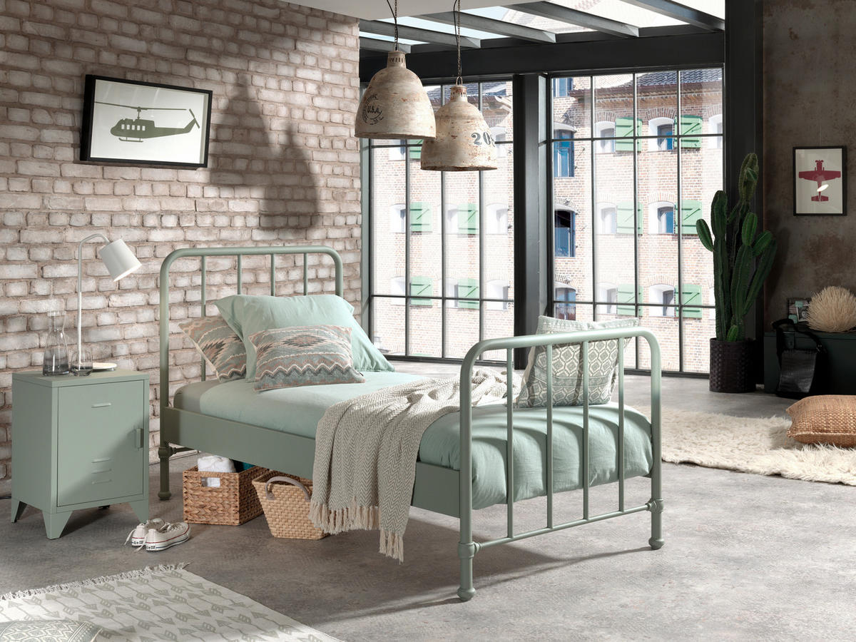 KINDER-/JUNIORBETT 90/200 cm  in Grün  - Grün, MODERN, Holz/Metall (90/200cm) - MID.YOU