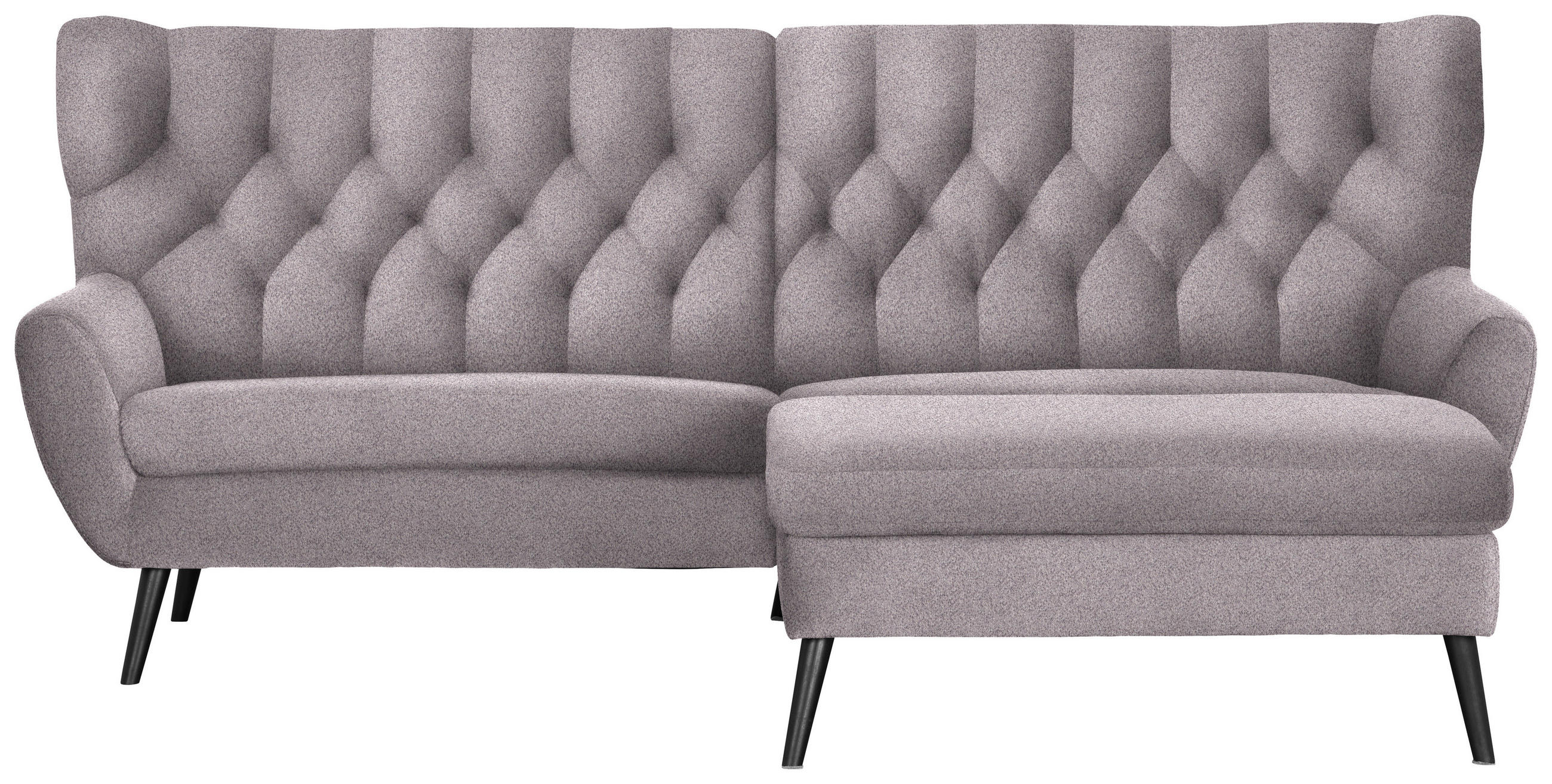 ECKSOFA  in Webstoff Grau, Lila Rücken echt  237/165 cm  - Lila/Schwarz, Design, Holz/Textil (237/165cm) - Stylife