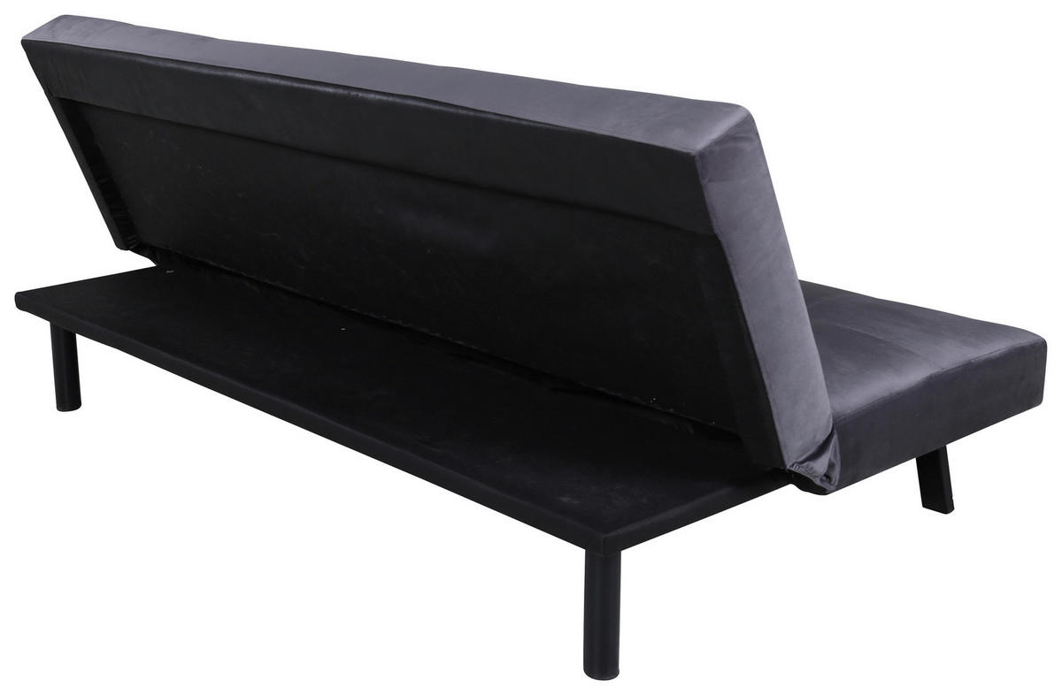BÄDDSOFFA i mörkgrå  - mörkgrå, Design, metall/textil (180/80/55cm) - Livetastic