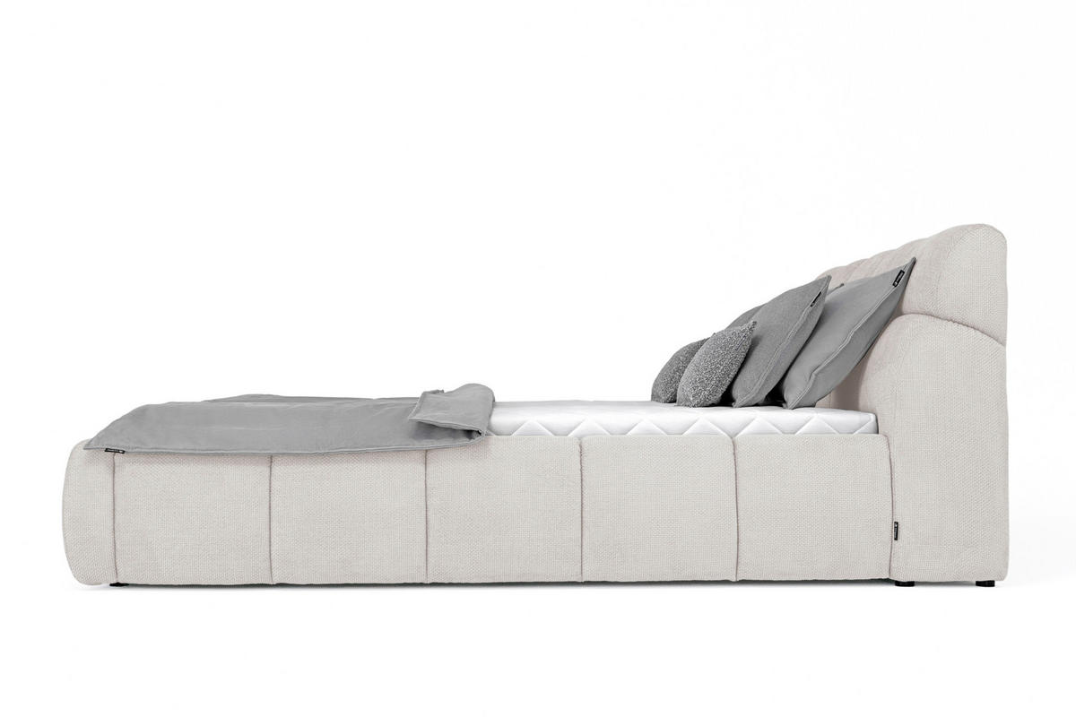 POLSTERBETT 180/200 cm  in Perlmutt  - Perlmutt/Schwarz, Design, Kunststoff/Textil (180/200cm) - Esposa
