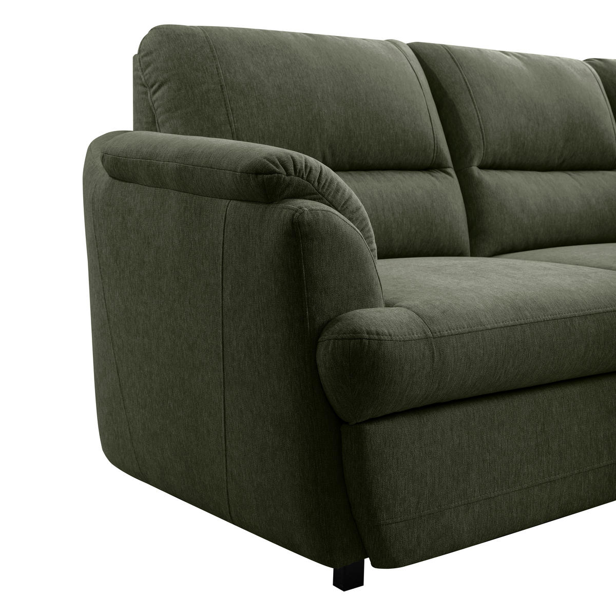 ECKSOFA Grün  - Greige/Schwarz, Basics, Holz/Textil (240/200cm) - MID.YOU