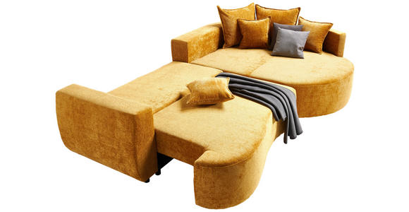 ECKSOFA  in Chenille Goldfarben  307/194 cm  - Goldfarben/Schwarz, Design, Kunststoff/Textil (307/194cm) - Carryhome