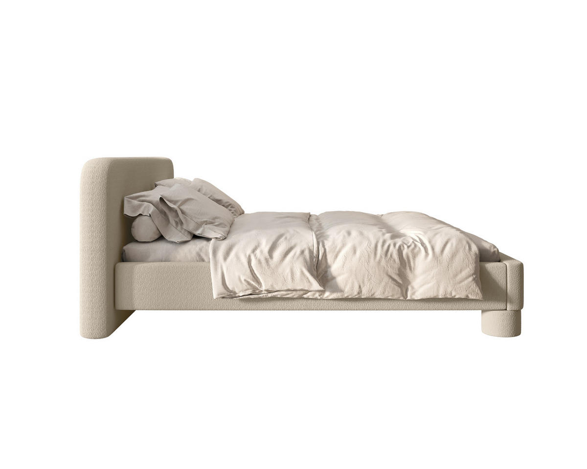 POLSTERBETT 160/200 cm,  in Creme, Lattenrost, Bettkasten,  - Creme/Schwarz, MODERN, Textil/Metall (160/200cm) - MID.YOU