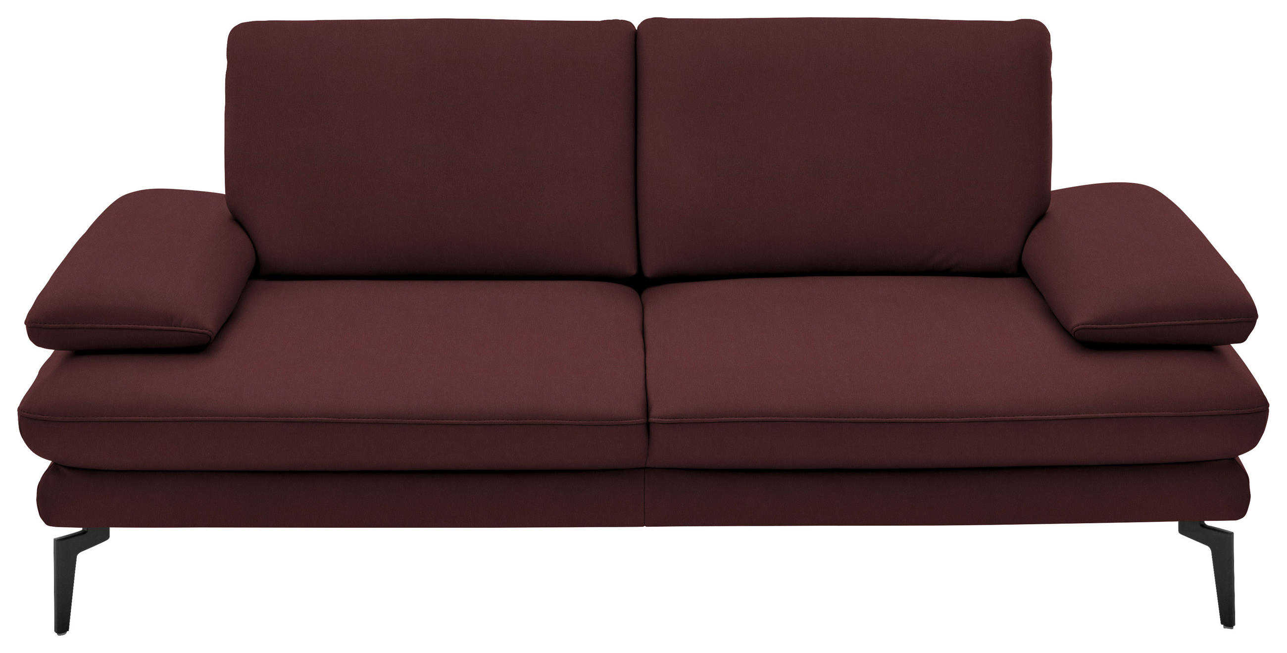 2,5-SITZER in Echtleder Beere  - Beere/Schwarz, Design, Leder/Metall (196/86/104cm) - Dieter Knoll