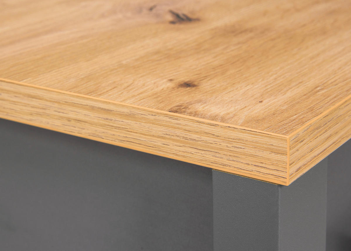 HOCHSCHRANK 42/197/40 cm  - Anthrazit/Schwarz, Natur, Holzwerkstoff/Metall (42/197/40cm) - home24