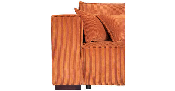 ECKSOFA in Cord Terracotta - Terracotta/Braun, KONVENTIONELL, Holz/Textil (230/190cm) - Carryhome