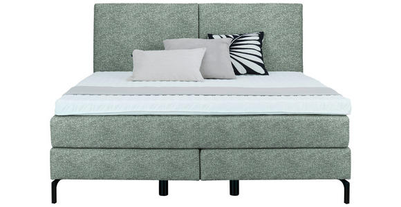 BOXSPRINGBETT 180/200 cm in Olivgrün - Schwarz/Olivgrün, KONVENTIONELL, Textil/Metall (180/200cm) - Dieter Knoll