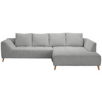 ECKSOFA Grau Flachgewebe  - Buchefarben/Grau, KONVENTIONELL, Holz/Textil (306/202cm) - Carryhome