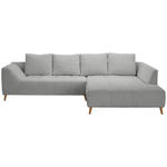 ECKSOFA in Flachgewebe Grau  306/202 cm  - Buchefarben/Grau, KONVENTIONELL, Holz/Textil (306/202cm) - Carryhome