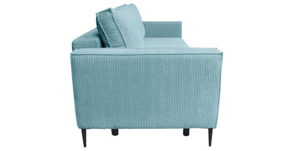 SCHLAFSOFA Cord Türkis - Türkis/Schwarz, KONVENTIONELL, Textil/Metall (222/93/98cm) - Carryhome