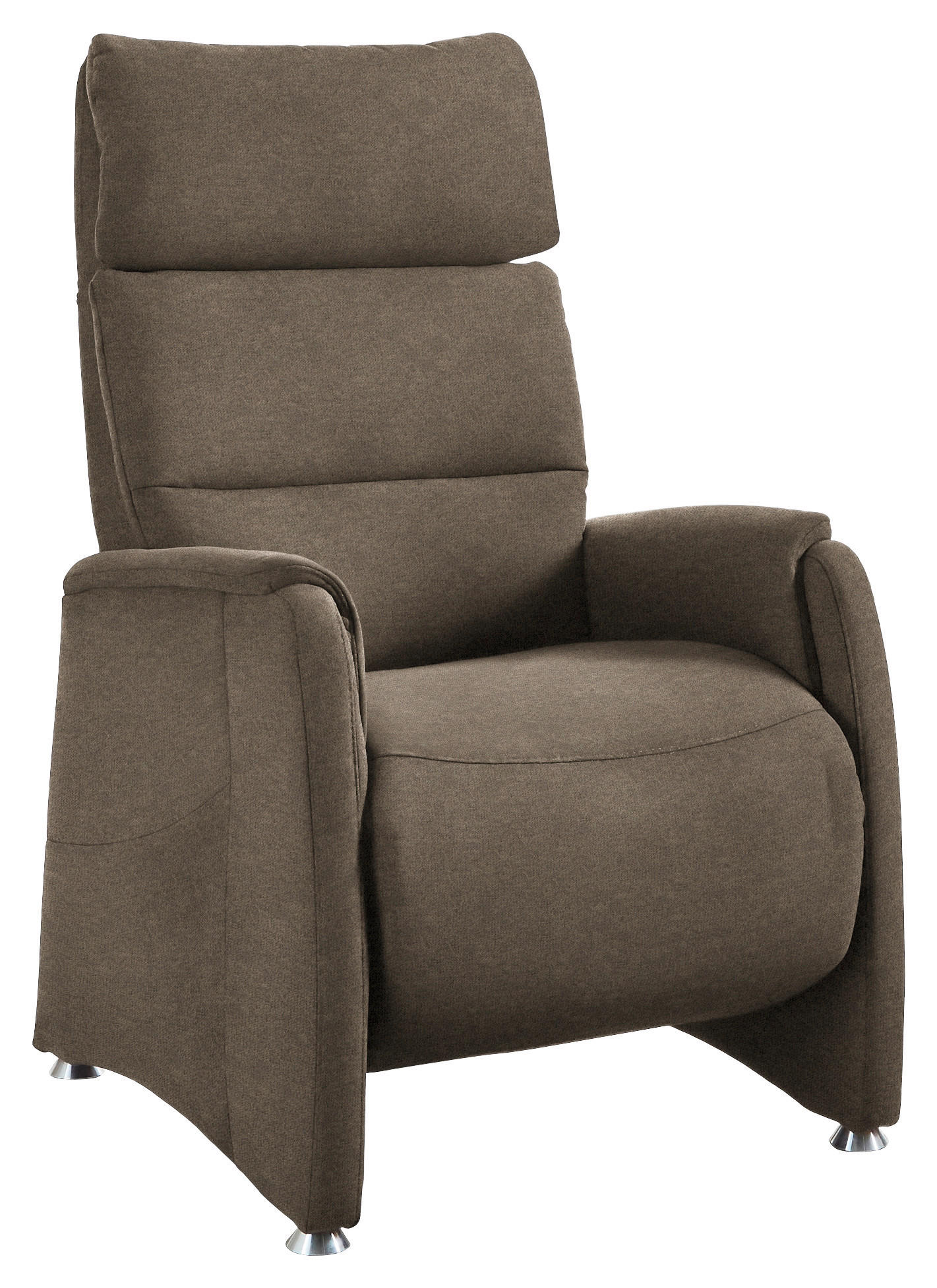 FERNSEHSESSEL in Flachgewebe Taupe  - Taupe/Alufarben, Konventionell, Textil/Metall (69/111/83cm) - Cantus