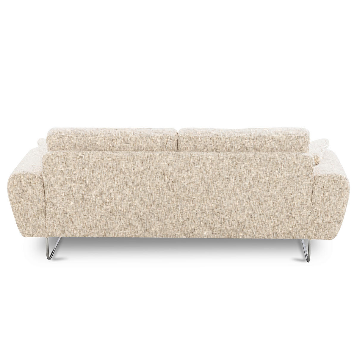 3-SITZER-SOFA SPRING in Webstoff Beige Modern  - Chromfarben/Beige, Design, Textil/Metall (187/85/92cm) - Livetastic