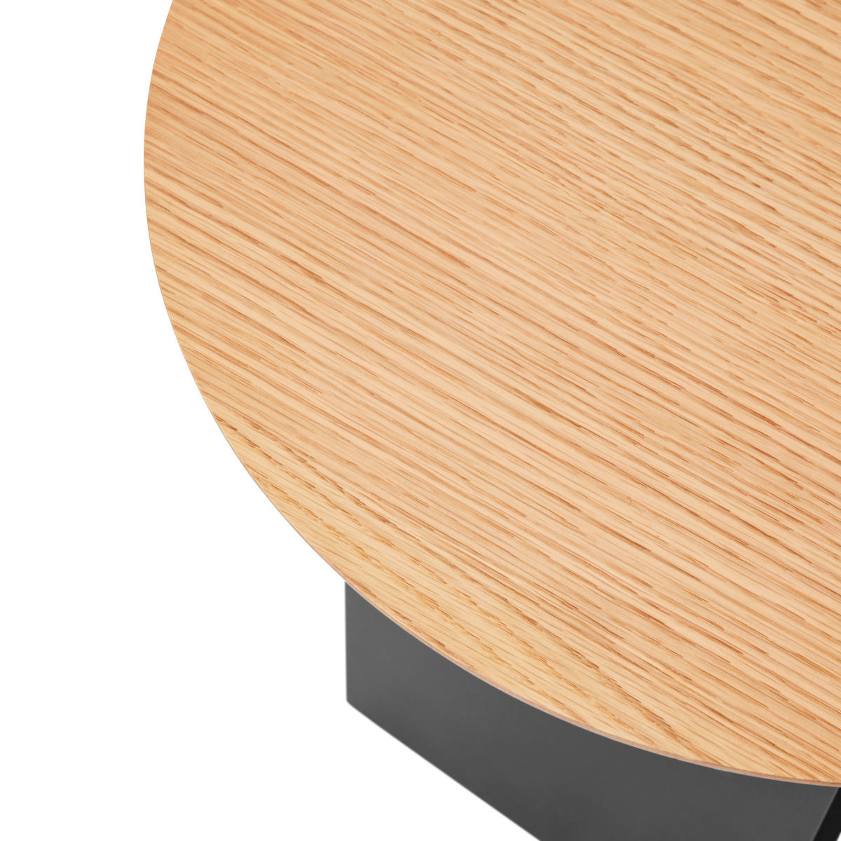 BEISTELLTISCH 50/50/50 cm Eiche furniert Schwarz, Eichefarben rund  - Eichefarben/Schwarz, Basics, Holz/Holzwerkstoff (50/50/50cm) - Xora