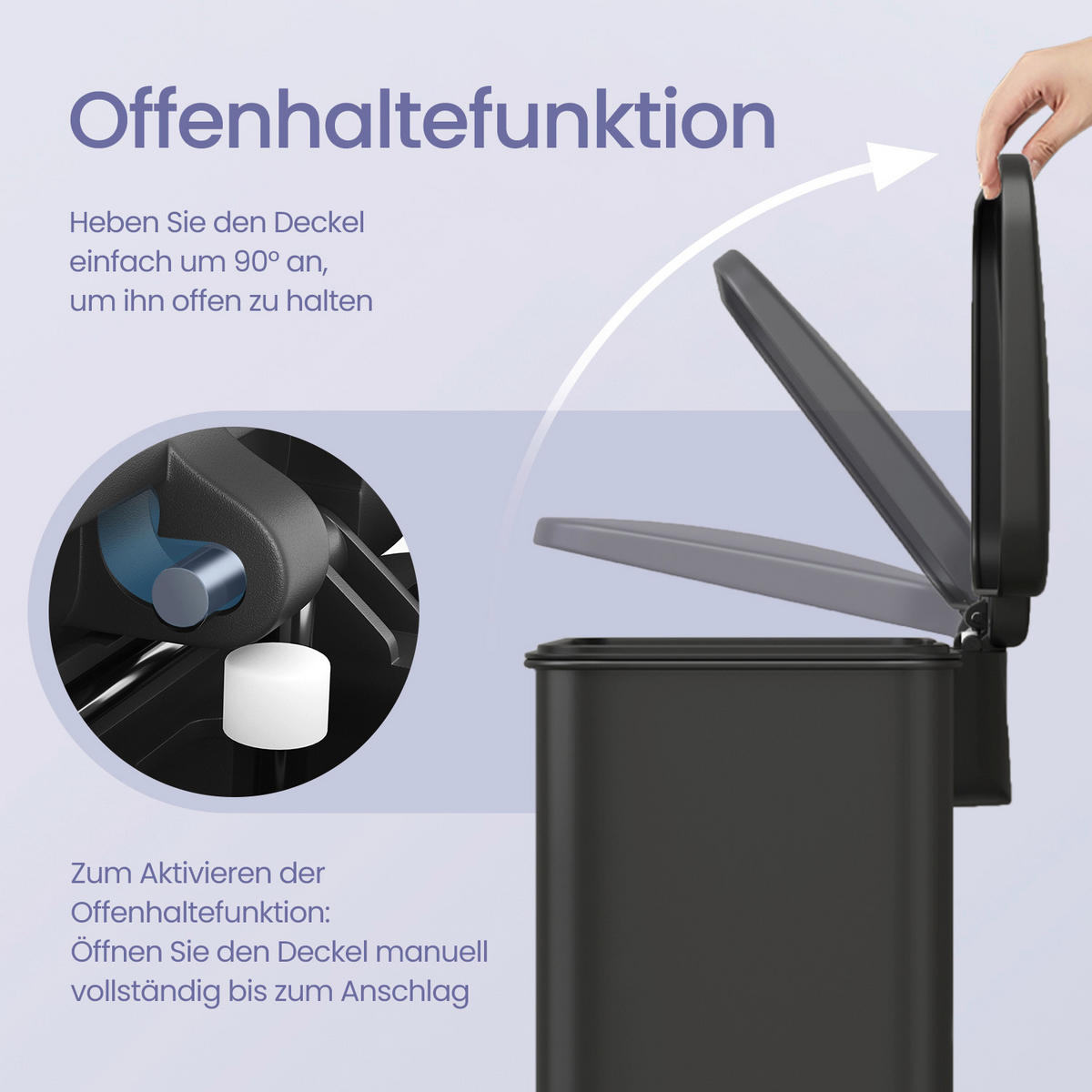 KOŠ NA ODPADKY  40 l - černá, Basics, kov/plast (34,5/59,5/32cm)
