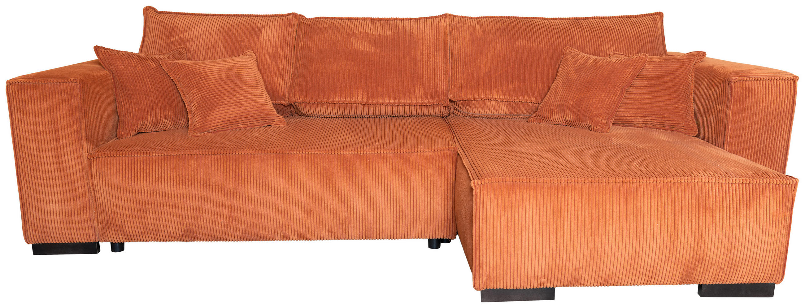 ECKSOFA Terracotta Cord  - Terracotta/Braun, KONVENTIONELL, Holz/Textil (293/160cm) - Carryhome