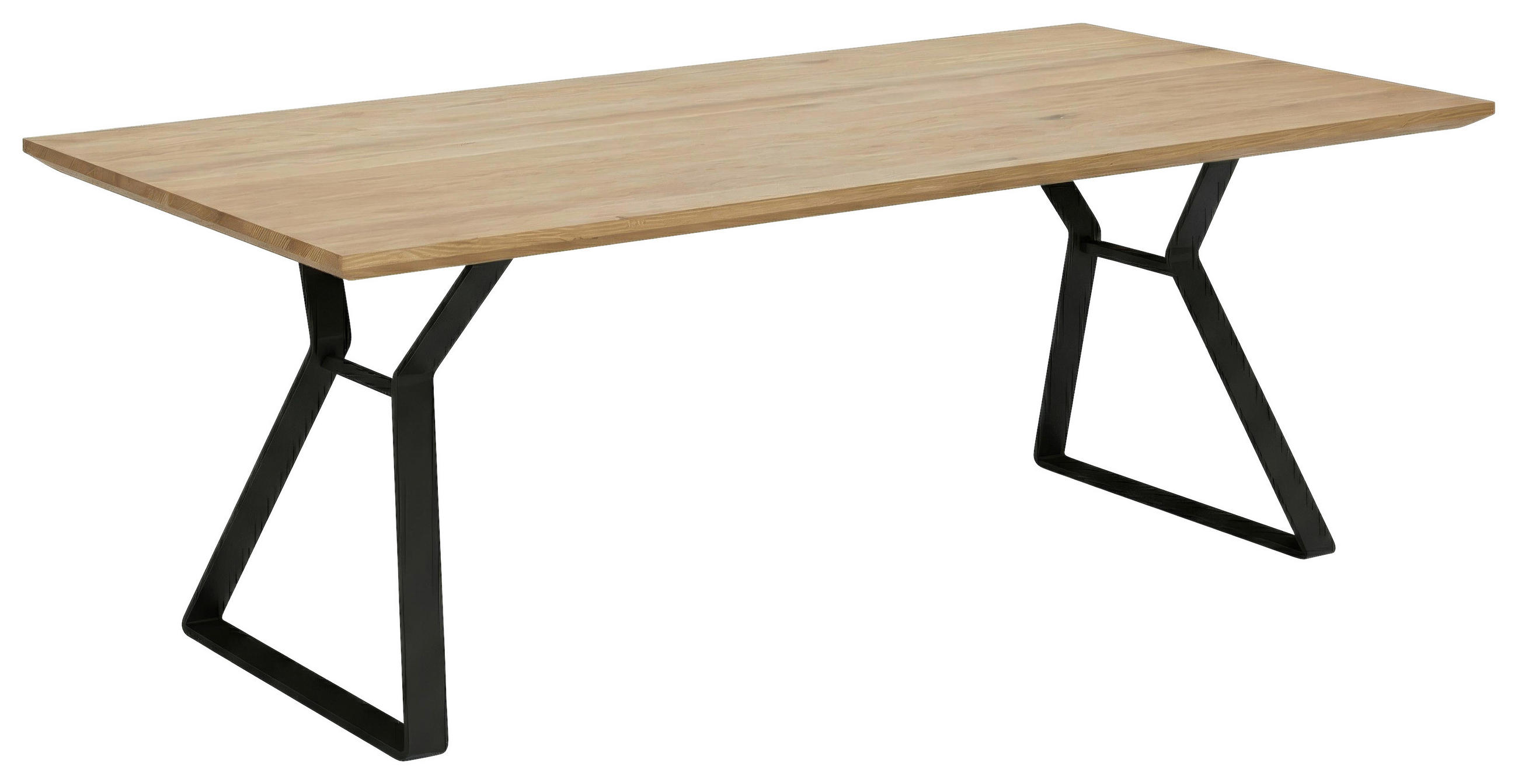ESSTISCH 180/100/76 cm Echtholz  Holz, Metall in verschiedenen Größen erhältlich Schwarz, Eichefarben  - Eichefarben/Schwarz, Design, Holz/Metall (180/100/76cm) - Musterring