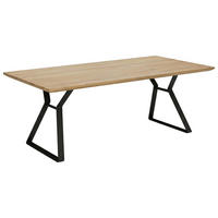 ESSTISCH 180/100/76 cm Echtholz  Holz, Metall in verschiedenen Größen erhältlich Schwarz, Eichefarben  - Eichefarben/Schwarz, Design, Holz/Metall (180/100/76cm) - Musterring