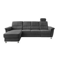 ECKSOFA in Chenille Anthrazit  - Chromfarben/Anthrazit, Konventionell, Textil/Metall (165/292cm) - Livetastic