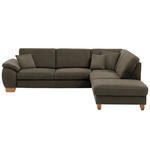 ECKSOFA in Mikrofaser Fango  - Wildeiche/Fango, Natur, Holz/Textil (286/236cm) - Voleo