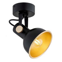 WANDLEUCHTE Argon Lenora 20/15/11 cm  - Goldfarben/Schwarz, KONVENTIONELL, Metall (20/15/11cm)